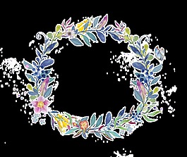 紛飛花圈透明裝飾素材