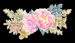 粉藍(lán)花叢透明裝飾素材