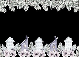雪白屋頂透明裝飾素材