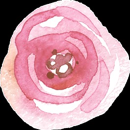 水墨鲜花透明装饰素材