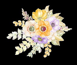 浪漫點(diǎn)綴花卉透明裝飾素材