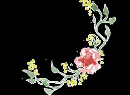 春季海報(bào)花卉邊框透明裝飾素材