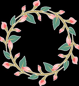 旋轉(zhuǎn)植物花環(huán)透明裝飾素材