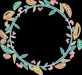 清新可愛花環(huán)透明裝飾素材