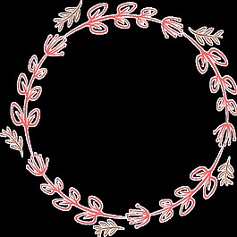 紅色線條花環(huán)透明裝飾素材