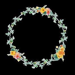 簡約清新花環(huán)透明裝飾素材