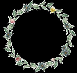 簡(jiǎn)約綠色花環(huán)透明裝飾素材