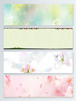 小清新花瓣飘落banner背景