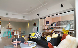 現代時尚客廳白色吊頂室內裝修效果圖