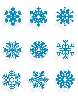 冬日雪花裝飾素材矢量設計圖案集合