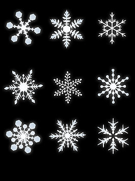 冬天設(shè)計(jì)元素白色雪花素材矢量裝飾圖案集合