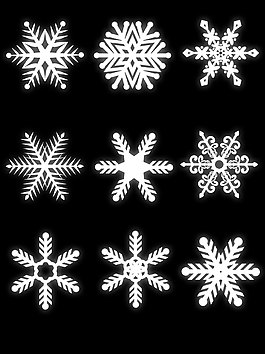 白色雪花素材矢量冬天設(shè)計(jì)元素裝飾圖案集合