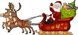 馬車上的卡通圣誕老人