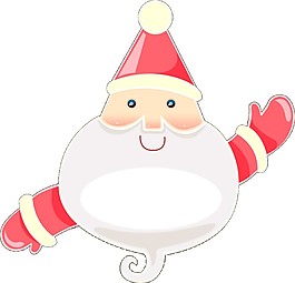 彩色手繪圣誕老人頭像元素