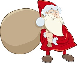 簡約卡通圣誕老人元素