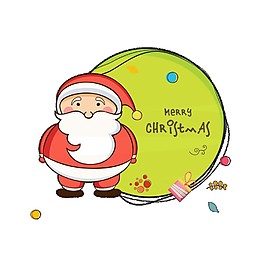 卡通可愛圣誕老人元素