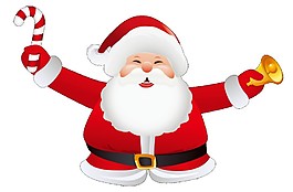 開心的卡通圣誕老人PNG