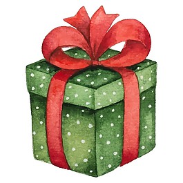 綠色斑點(diǎn)圣誕禮物PNG