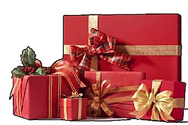 紅色大氣圣誕節(jié)日禮物元素