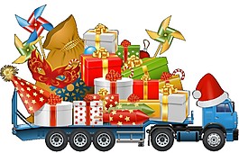 一卡車的圣誕禮物元素