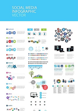 社會(huì)媒體信息圖表矢量EPS圖標(biāo)