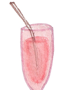 草莓飲料扁平化矢量素材