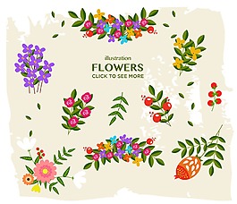 圣誕花枝矢量素材