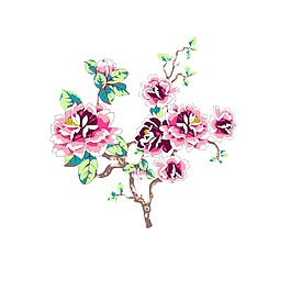 中國(guó)風(fēng)植物花朵psd源文件