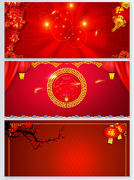 大紅燈籠新年背景圖展板背景廣告背景
