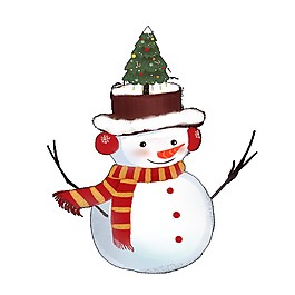 可愛圣誕雪人PNG元素