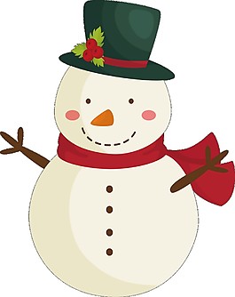 透明圣诞雪人PNG