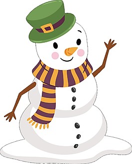 時(shí)尚圣誕雪人裝飾元素