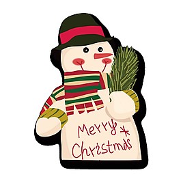 簡約卡通圣誕雪人裝飾元素