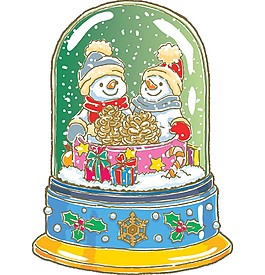 精美圣誕雪人音樂盒元素
