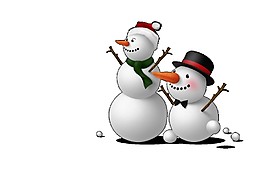 簡約圣誕雪人PNG元素