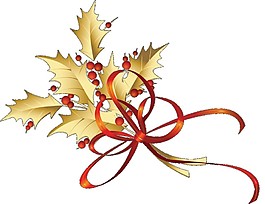 金色圣誕果花束裝飾元素