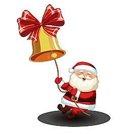 敲鐘的卡通圣誕老人