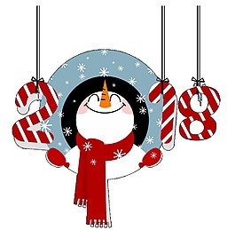 2018圣誕雪人PNG元素