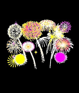 各色煙花新年素材