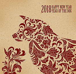 藝術傳統(tǒng)中國風狗年元素