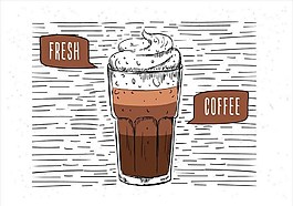 确切杯咖啡矢量插图