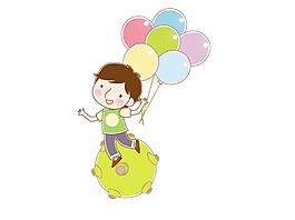 手繪氣球飛翔元素