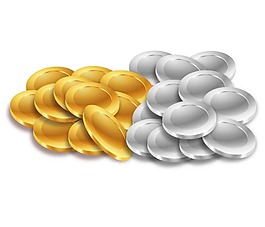 手繪金幣銀幣元素