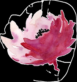 牛奶花蕊透明裝飾素材