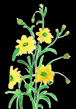 水黃花枝透明裝飾素材