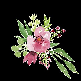 紫粉花蕊透明裝飾素材