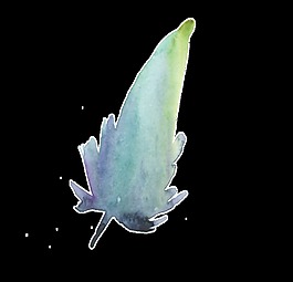 幻綠枝葉透明裝飾素材