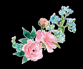 粉藍(lán)花蕊透明裝飾素材