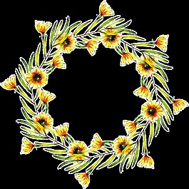 旋鈕花圈透明裝飾素材