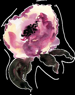 水墨花蕊透明裝飾素材